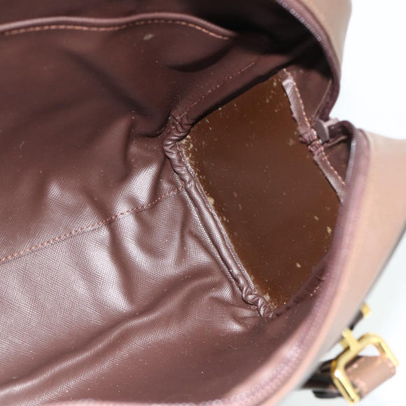 Burberrys Nova Check Hand Bag Canvas Leather Beige Gold Auth ka4067