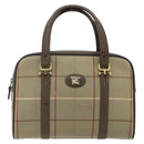 Burberrys Nova Check Hand Bag Canvas Leather Beige Gold Auth ka4067-2