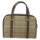 Burberrys Nova Check Hand Bag Canvas Leather Beige Gold Auth ka4067-3