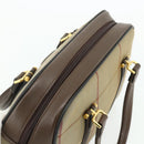 Burberrys Nova Check Hand Bag Canvas Leather Beige Gold Auth ka4067-6