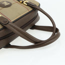 Burberrys Nova Check Hand Bag Canvas Leather Beige Gold Auth ka4067-7