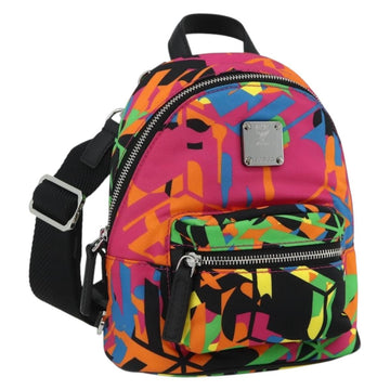 MCM Shoulder Bag Nylon Multicolor Silver Auth ka4070A