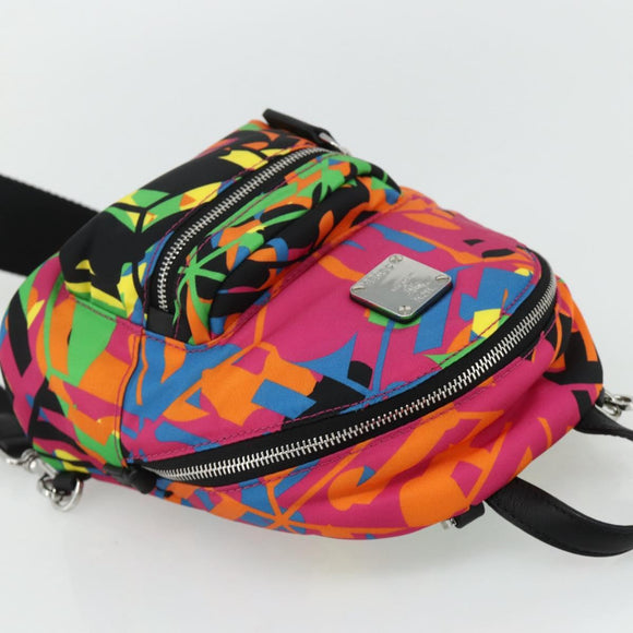 MCM Shoulder Bag Nylon Multicolor Silver Auth ka4070A
