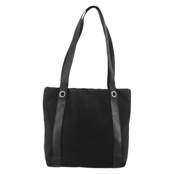 BVLGARI Tote Bag Canvas Leather Black Silver Auth ka4072 - 0