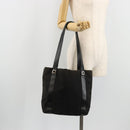 BVLGARI Tote Bag Canvas Leather Black Silver Auth ka4072-22