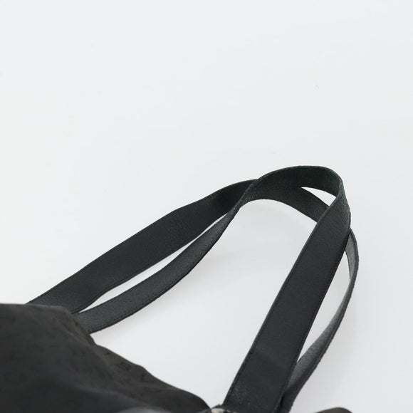 BVLGARI Tote Bag Canvas Leather Black Silver Auth ka4072