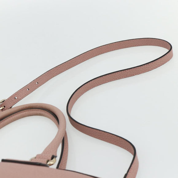GUCCI Umhängetasche Interlocking Leder Outlet 2-Wege Pink Gold 449651 Auth ka4075