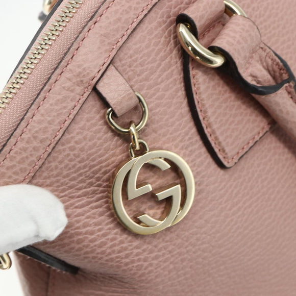 GUCCI Umhängetasche Interlocking Leder Outlet 2-Wege Pink Gold 449651 Auth ka4075