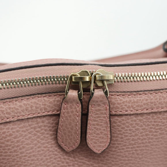 GUCCI Umhängetasche Interlocking Leder Outlet 2-Wege Pink Gold 449651 Auth ka4075