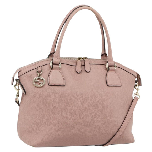 GUCCI Umhängetasche Interlocking Leder Outlet 2-Wege Pink Gold 449651 Auth ka4075