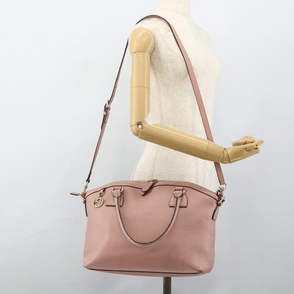 GUCCI Umhängetasche Interlocking Leder Outlet 2-Wege Pink Gold 449651 Auth ka4075