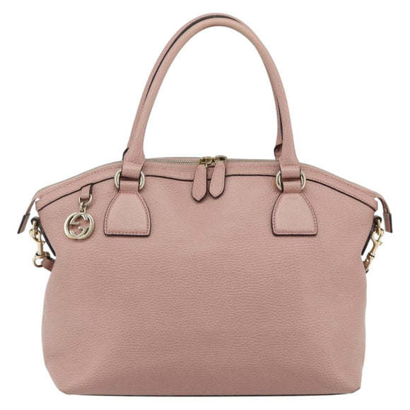 GUCCI Umhängetasche Interlocking Leder Outlet 2-Wege Pink Gold 449651 Auth ka4075