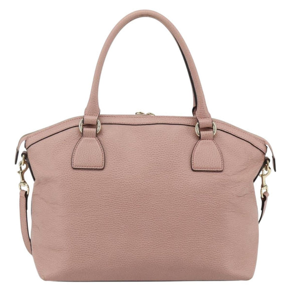 GUCCI Interlocking Hand Bag Leather Outlet 2way Pink Gold 449651 Auth ka4075