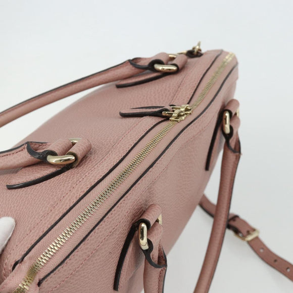 GUCCI Umhängetasche Interlocking Leder Outlet 2-Wege Pink Gold 449651 Auth ka4075
