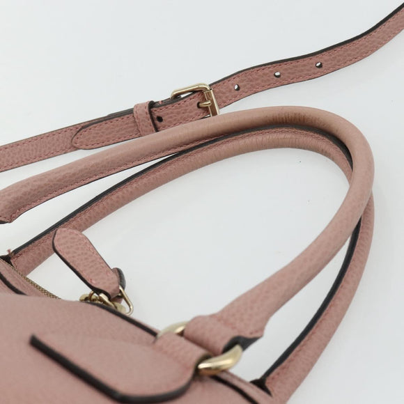 GUCCI Umhängetasche Interlocking Leder Outlet 2-Wege Pink Gold 449651 Auth ka4075