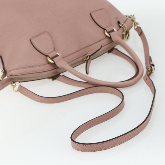 GUCCI Umhängetasche Interlocking Leder Outlet 2-Wege Pink Gold 449651 Auth ka4075