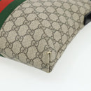 GUCCI GG Supreme Web Sherry Line Bag PVC Beige Silver 387111 Auth ka4079-9