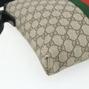 GUCCI GG Supreme Web Sherry Line Bag PVC Beige Silver 387111 Auth ka4079-14