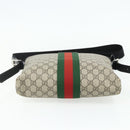 GUCCI GG Supreme Web Sherry Line Bag PVC Beige Silver 387111 Auth ka4079-5