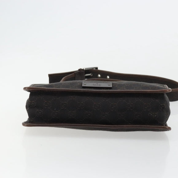 GUCCI GG Canvas Shoulder Bag Outlet Brown Silver 91762 Auth ka4080A