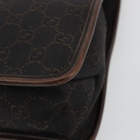 GUCCI GG Canvas Shoulder Bag Outlet Brown Silver 91762 Auth ka4080A