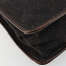 GUCCI GG Canvas Shoulder Bag Outlet Brown Silver 91762 Auth ka4080A-14