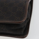 GUCCI GG Canvas Shoulder Bag Outlet Brown Silver 91762 Auth ka4080A-15