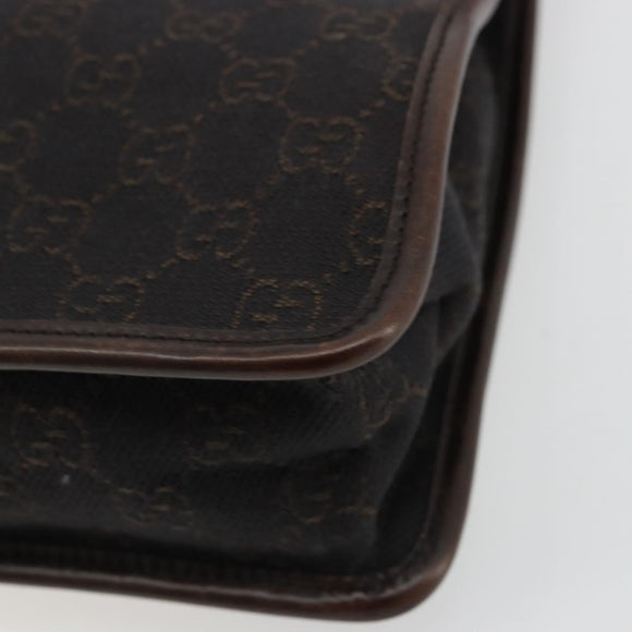GUCCI GG Canvas Shoulder Bag Outlet Brown Silver 91762 Auth ka4080A