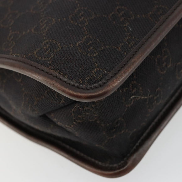 GUCCI GG Canvas Shoulder Bag Outlet Brown Silver 91762 Auth ka4080A