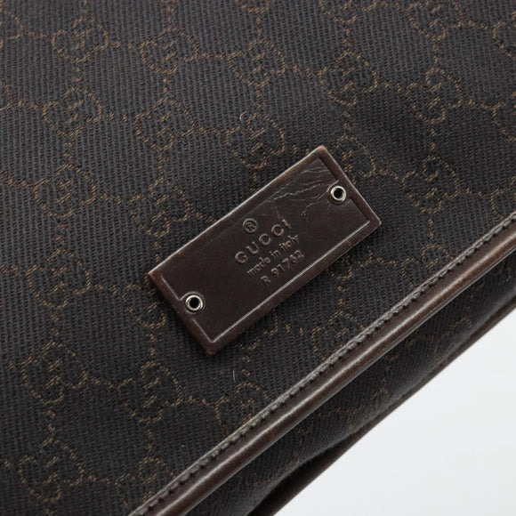 GUCCI GG Canvas Shoulder Bag Outlet Brown Silver 91762 Auth ka4080A