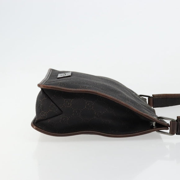 GUCCI GG Canvas Shoulder Bag Outlet Brown Silver 91762 Auth ka4080A