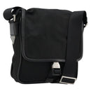 PRADA Shoulder Bag Nylon Leather Black Silver Auth ka4087-1