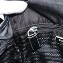 PRADA Shoulder Bag Nylon Leather Black Silver Auth ka4087-21