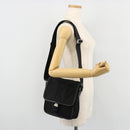 PRADA Shoulder Bag Nylon Leather Black Silver Auth ka4087-25