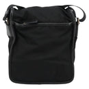 PRADA Shoulder Bag Nylon Leather Black Silver Auth ka4087-2