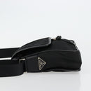 PRADA Shoulder Bag Nylon Leather Black Silver Auth ka4087-4