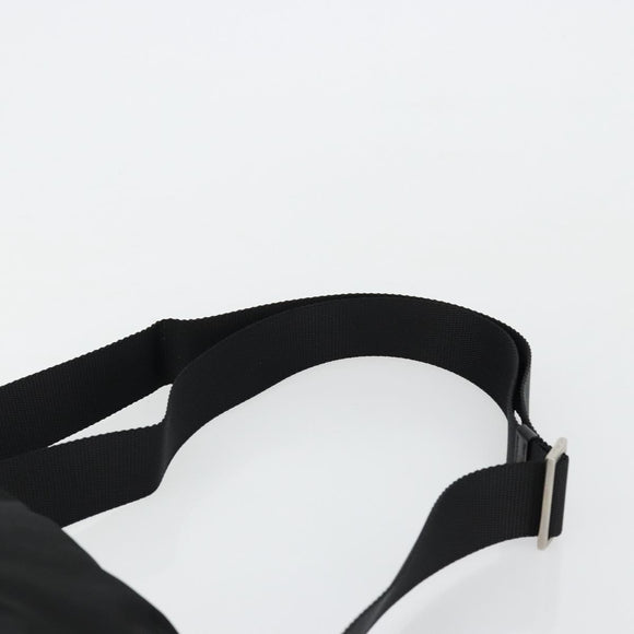 PRADA Shoulder Bag Nylon Leather Black Silver Auth ka4087