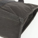 HERMES Her Line MM Hand Bag Canvas Gray Silver Auth ka409-12