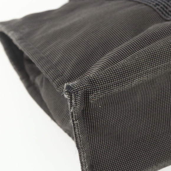 HERMES Her Line MM Hand Bag Canvas Gray Silver Auth ka409