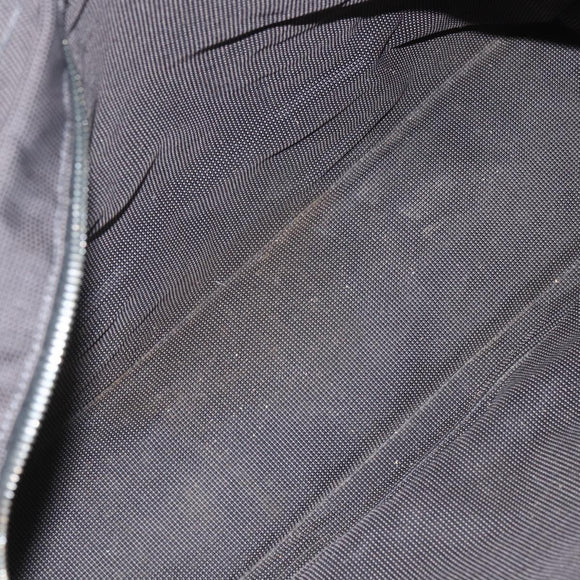 HERMES Her Line MM Hand Bag Canvas Gray Silver Auth ka409