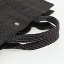 HERMES Her Line MM Hand Bag Canvas Gray Silver Auth ka409-7