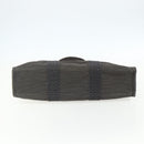 HERMES Her Line MM Hand Bag Canvas Gray Silver Auth ka409-9