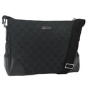 GUCCI GG Canvas Shoulder Bag Black Silver 114273 Auth ka4091-1