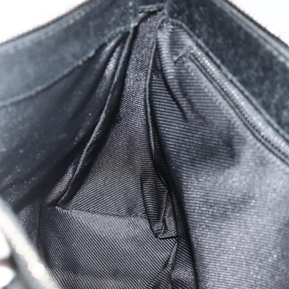 GUCCI GG Canvas Shoulder Bag Black Silver 114273 Auth ka4091