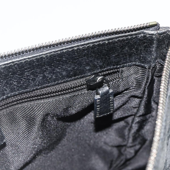 GUCCI GG Canvas Shoulder Bag Black Silver 114273 Auth ka4091