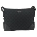 GUCCI GG Canvas Shoulder Bag Black Silver 114273 Auth ka4091-13