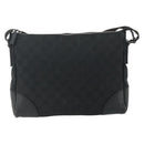 GUCCI GG Canvas Shoulder Bag Black Silver 114273 Auth ka4091-2