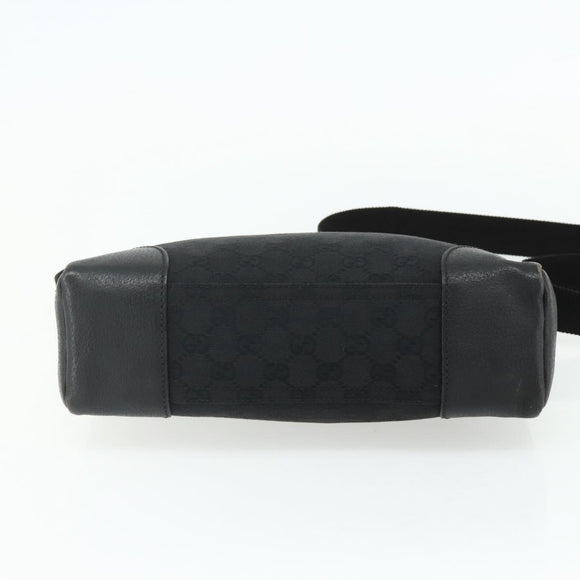 GUCCI GG Canvas Shoulder Bag Black Silver 114273 Auth ka4091