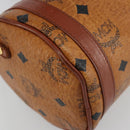MCM Vicetos Logogram Shoulder Bag PVC Leather Brown Gold Auth ka4095A-16