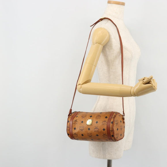 MCM Vicetos Logogram Shoulder Bag PVC Leather Brown Gold Auth ka4095A